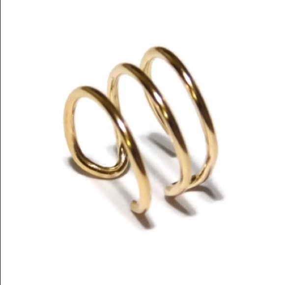 Triple Ear Cuff Nonpierced Clip On Cartilage Hoop Earring Helix Ring Upper Ear - Picture 2 of 10